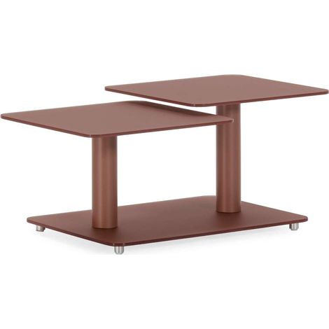 Mesa de centro rectangular modelo Elvira acabado terracota, 48cm(alto) 114.6cm(ancho) 54m(fondo). (1/5)
