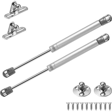 Lot de 2 60 N vérin pneumatique pour meubles, pistons pour portes de cuisine, charnière d'armoire, bras amortisseur pour charnière de meubles de