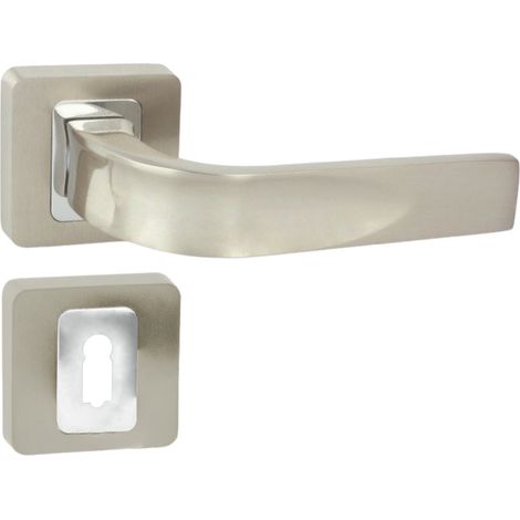 DOMINO Poignée de porte MILO QR M6/M9 BB Poignée avec rosace BB pour clé Chrome/nickel brillant (1/5)