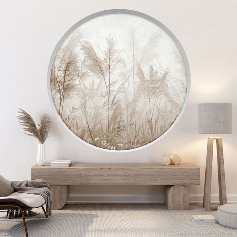 Stickers Trompe l'oeil Arche ronde - Forêt tropicale - Diamètre 30 cm (1/4)