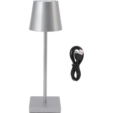 Lampe tactile LED moderne simple rechargeable haute luminosité interrupteur tactile à intensité variable lampe de table pour restaurant bar argent (1/5)