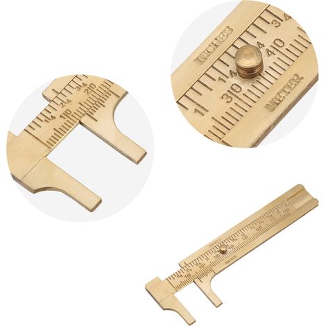 1 Messing-Messschieber, Nonius-Messschieber, Messwerkzeug, Doppelskala mm/Zoll (80 mm) (1/5)