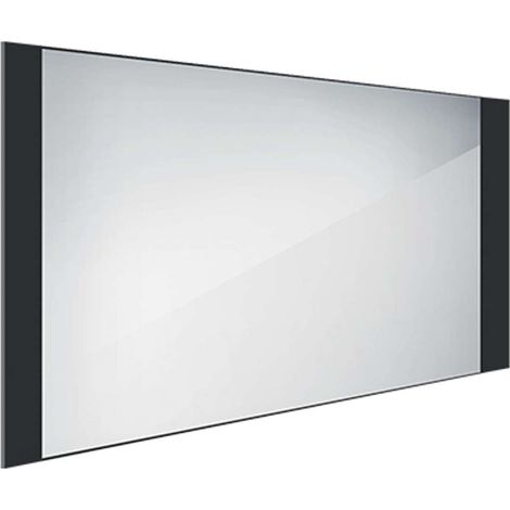 Nimco Espejos - Espejo con iluminación LED, 120x65 cm, aluminio/negro ZPC 41006-90