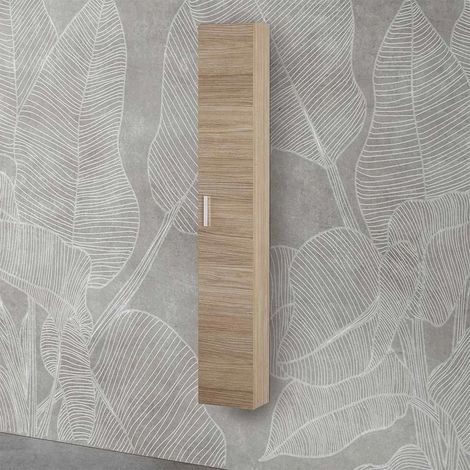 Pensile bagno sospeso 150 H rovere tropea con maniglia cromata Martha (1/5)