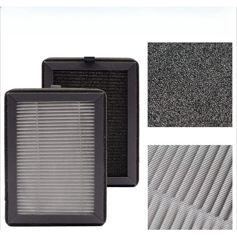 Lot de 2 filtres HEPA à charbon actif compatibles avec les purificateurs d'air LV-H128, PUURVSAS HM669A et ROVACS RV60. (1/4)