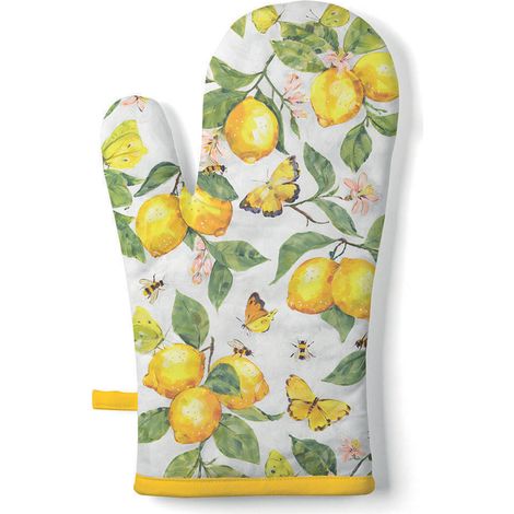 Gant de cuisine citron et papillons 30 × 18 cm (1/2)