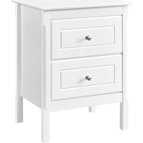 Homevive Mesita Noche/Mesilla-Nordica-con Cajón Grande/Pata Pino Macizo-48x40x61cm-Blanco (1/5)