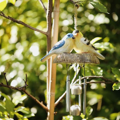 Carillon éolien rustique en forme d'oiseau, à suspendre pour l'extérieur, décoration de terrasse et de jardin. (1/5)