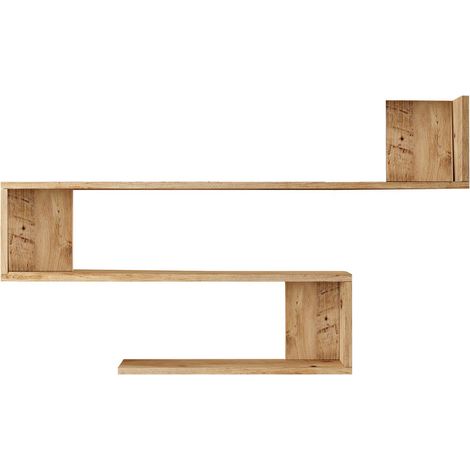 Étagère murale en bois "Wlad" - 120 x 14 x 71 cm - Marron (1/4)