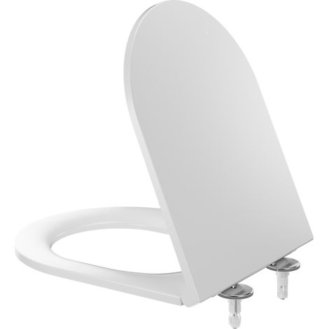 CECIPA Max Copriwater Sedile Tavoletta WC universale Coperchio con chiusura ammortizzata, Sgancio Rapidocon, Duroplast Antibatterico, Bianco