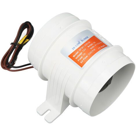Soplador de aire en línea para sentina de 4 pulgadas, 12 V CC, 235 CFM, soplador eléctrico marino en línea de alto flujo de aire para vehículos recreativos, barcos y yates. (1/5)