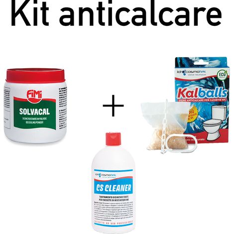 Kit kalballs solvacal cs cleaner trattamento anticalcare cassette wc