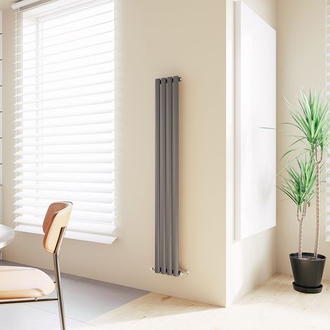 Acezanble Vertical Oval Column Radiator Central Heating Rad 1600x236mm Single Anthracite
