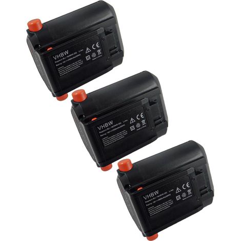 vhbw 3x batteria sostituisce Gardena BLi-18, 9839-20, 9840-20 per rasaerba cesoie tagliasiepi 2500mAh 18V Li-Ion