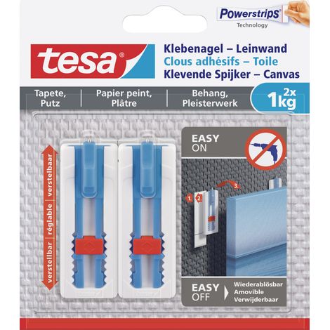 tesa Klebenagel Traglast 1 kg, 2 Stück Klebepads