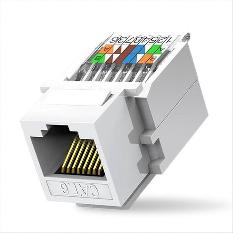 Lot de 50 modules RJ45 Cat6 sans outil, coupleur de modules sans outil de sertissage, module réseau six catégories CAT6, blanc (1/5)