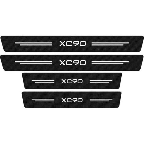 (4 pièces pour XC90) 4 autocollants de protection de seuil de porte pour Volvo S60,S90,V40,V60,V90,XC40,XC60,XC70 et XC90 Décoratif en cuir et fibre de carbone (1/3)