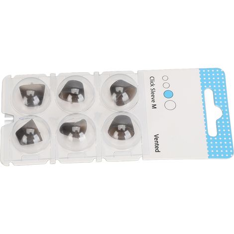 Lot de 6 manchons de protection en silicone lavables pour les oreilles, amplificateur de son, noirs, taille M. (1/5)
