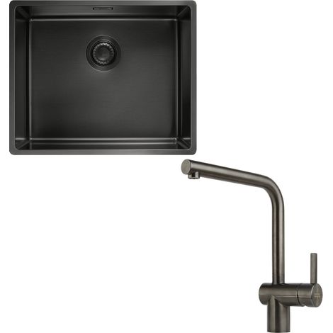 Pack cuve Mythos MasterPiece inox 540 x 450 x 200 mm + mitigeur Atlas Néo Anthracite - Franke (1/5)