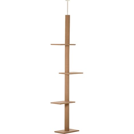 CHICFURN Árbol para gatos ajustable 43 x 27 x 228-260 cm de contrachapado marrón (1/5)