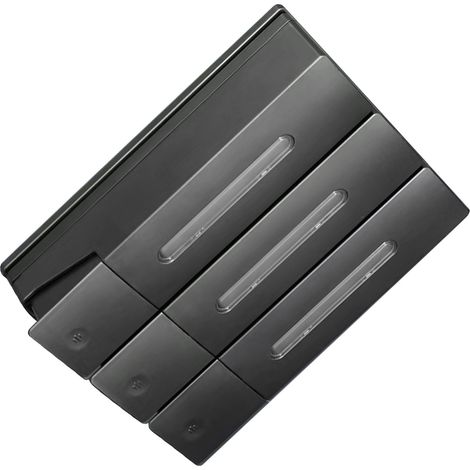 Wandmontierter Shampoo- und Conditioner-Spender, 1200 ml, 3-Kammer-Duschseifenspender für Badezimmer und Hotels, Gunmetal, Dreifachkopf (1/5)