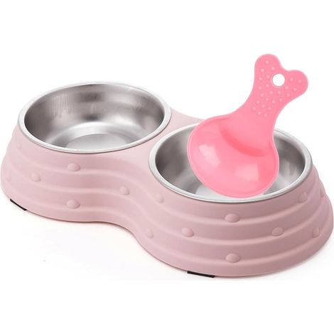 Filiyano-Gamelles doubles pour chien (nourriture et eau), gamelles doubles détachables de qualité supérieure en acier inoxydable pour animaux de (1/5)