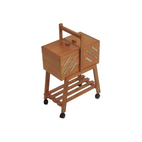 Portalavoro n.20 noce cm34xh47-57x20 c-ruote faggio made in italy