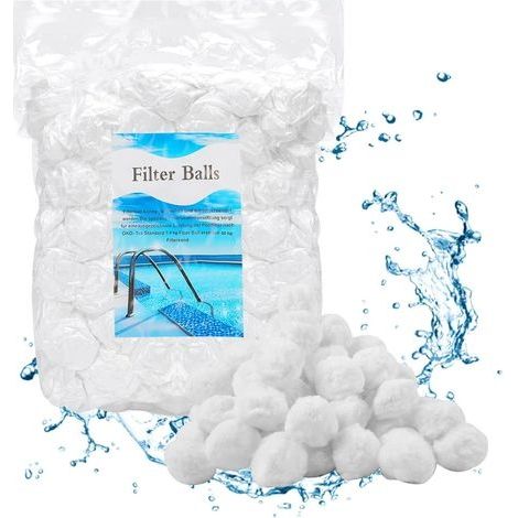 Balles filtrantes de 2000g pour systèmes de filtration à sable Convient pour les filtres de piscine,les installations de filtration de piscine et les aquariums Balles filtrantes blanches (1/5)