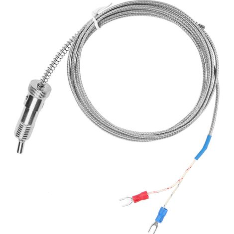 Temperaturfühler Typ K mit Thermoelement und Bajonettverschluss-Druckfeder, 0-400℃-Draht (3 m)