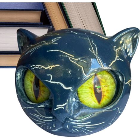 Figurine Chat Noir Décor Yeux Ambre Modernes Figurine Résine Statue Chat Noir Maison Bureau Bibliothèque Chevet Cadeau Crémaillère Adultes (1/5)