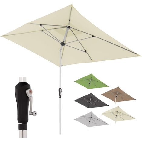Parasol Alu Crank 190x290 cm, Off-White, manivelle, UV 80+ (1/5)