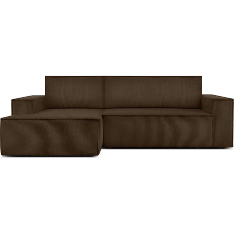 KONSIMO NAPI Ecksofa links, mit Schlaffunktion, in Pet Friendly Cord-Stoff, braun (1/5)