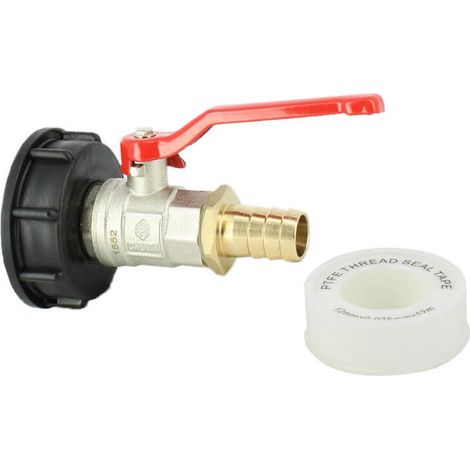 Raccord cuve S60X6 - Vanne laiton + Embout droit 19 mm (1/3)