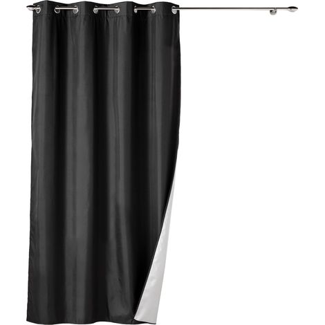 Vorhang mit Ösen ICEMOUNT, 140 x 260 cm, wärmedämmend, schwarz (1/4)