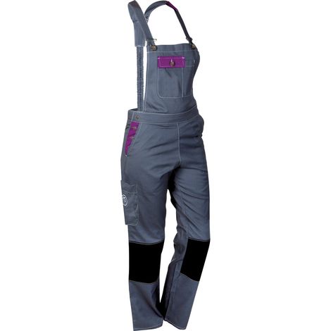 Salopette de Travail Femme Gris et Violet - Fashion Sécurité - Résistante, Confortable et Tendance - Bricolage et Jardinage - 38 (1/4)