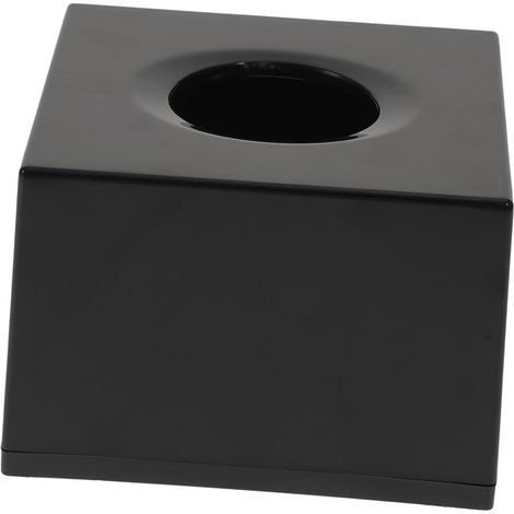 Caja cuadrada de ABS negro: contenedor resistente adecuado para toallas de papel en la sala de estar, la oficina o el coche.