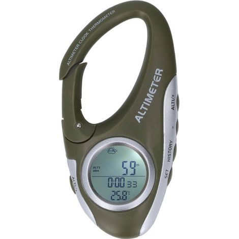 Baromètre altimètre thermomètre multifonction pour escalade et camping – Prévisions météo – Rétroéclairage – Enregistrement historique altitude (1/4)