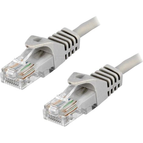 Cable reseau RJ45 male U-UTP Cat.5e gris - 5m