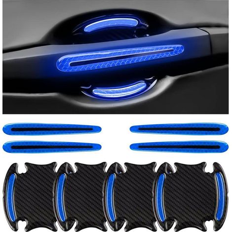 Autotürgriff Schutzfolie 8 Stück, Kratzschutz & Reflektor, Blau (1/5)