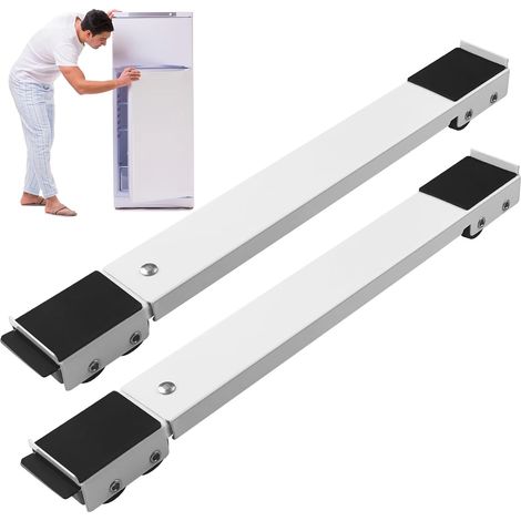 Support Machine à Laver Sèche Linge, Support Frigo, Roulette Machine à Laver pour Lave Linge Réfrigérateur Sèche Linge jusqu'à 300 kg, Roulettes de Transport de Meubles avec Frein (1/5)