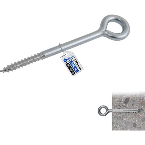 Lot de 12 Boulon à oeil 120 mm Galvanisé Boulons à anneau à œil à tige à vis Fermée