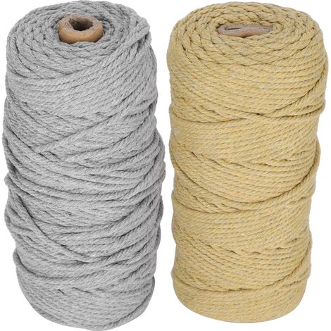 Corde en coton naturel 100m, ficelle tressée 3mm, fil artisanal souple pour bricolage, DIY, couture, emballage cadeau, fournitures créatives, rouleau unique. (1/5)