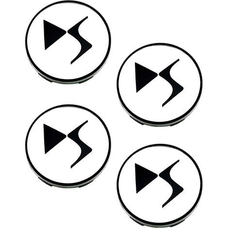 Pièces Auto 60mm Cache Moyeux pour Citroen DS3 DS4 DS6, Enjoliveurs de Roue Capuchon Centre Accessoires Extérieurs Voiture 3D Logo Noir (Argent (Fond Noir)) (1/4)