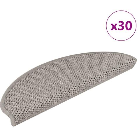 Tapis d'escalier autocollants 30 pcs 65x21x4 cm argenté vidaXL