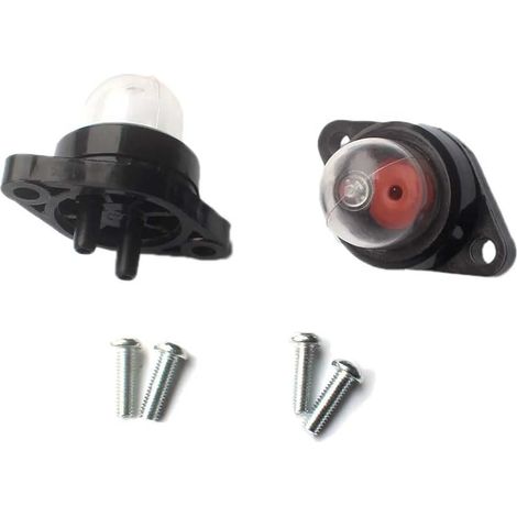 Pack of 2 Primer Pompe Poire D'amorcage Carburateur et Visserie pour Partner 350 351 370 390 420 Poulan 2050 2055 2115 2150 2155 2175 2250 Tronçonneuse (1/2)