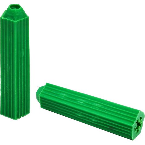 Vis à béton M6 en plastique vert, chevilles pour cloisons seches, Boulons d'expansion (1 Paket/200 Stück) (1/4)