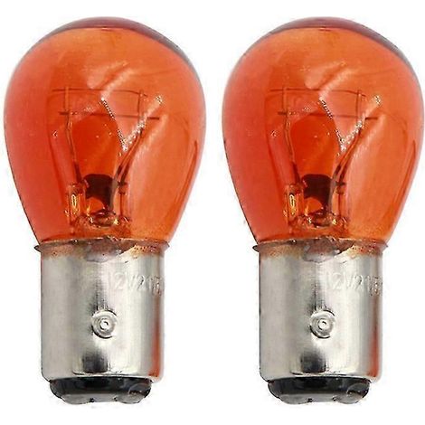Lot de 2 ampoules de voiture 1157 BA15D, durables, haute puissance, faible consommation, feu stop automatique, témoin lumineux, 21 W, 12 V CC, blanc/ambre (1/5)