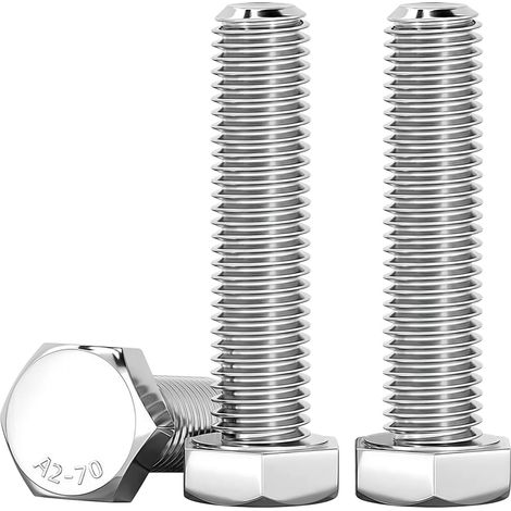 Boulon M10, 10 Pièces Boulons Hexagonaux Argent DIN933 Acier Inoxydable A2 V2A M10 x 40mm Résistance Vis Inox Pour Automobile Et Machinerie (1/5)