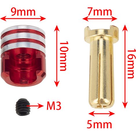 [Connecteurs de Batterie RC] [Édition Pro] [Dos-Radiateurs avec Pistons en Cuivre 5mm] pour Véhicules Modifiés 1/10 (1/4)