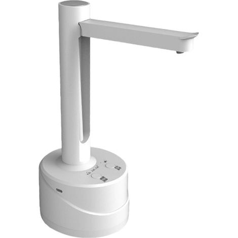 USB-aufladbarer Wasserspender, kompatibel mit 5-Gallonen-Flaschen, mit Silikonschlauch. Geeignet für Zuhause und Büro. Weiß. (1/5)